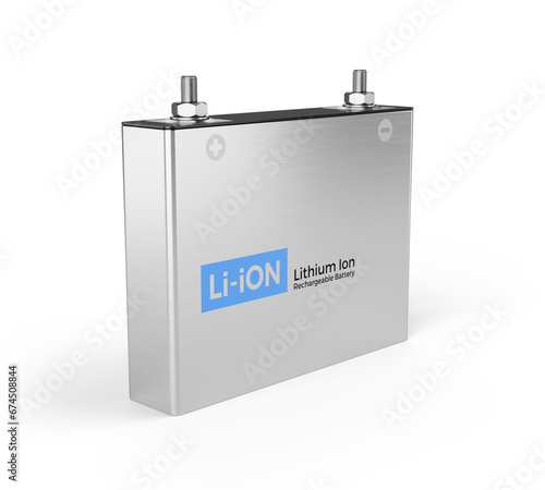 Foto lithium ion battery isolated on white. 3d render