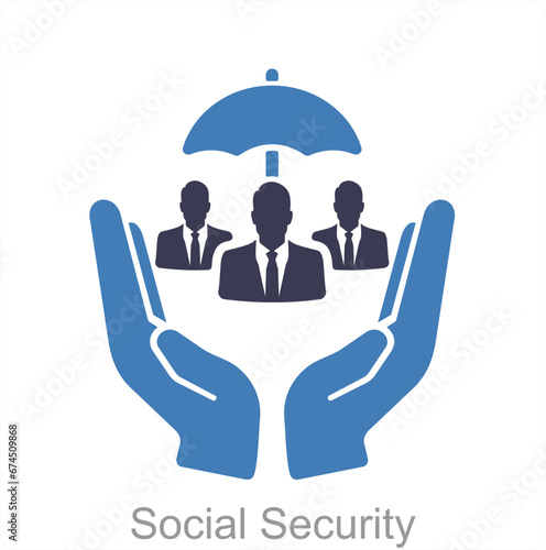 Social Security and people icon concept