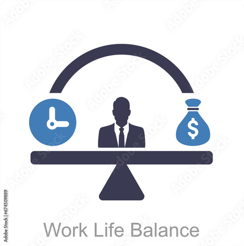 Work Life Balance icon concept