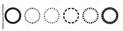 Concentric dashed line circles - Abstract geometric element on white