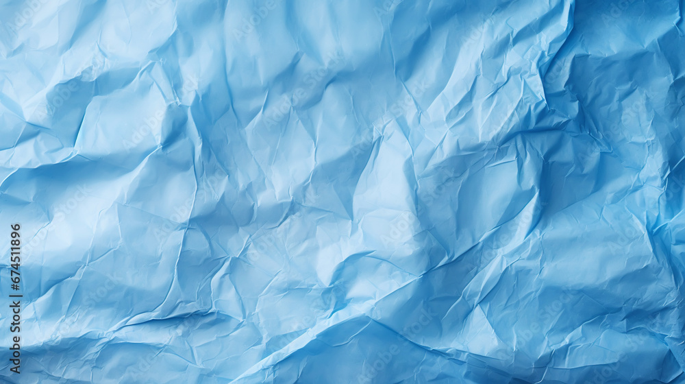 Blue crumpled paper texture. Blank background with creases. Generative AI Blue crumpled paper texture. Blank background with creases. Generative AI