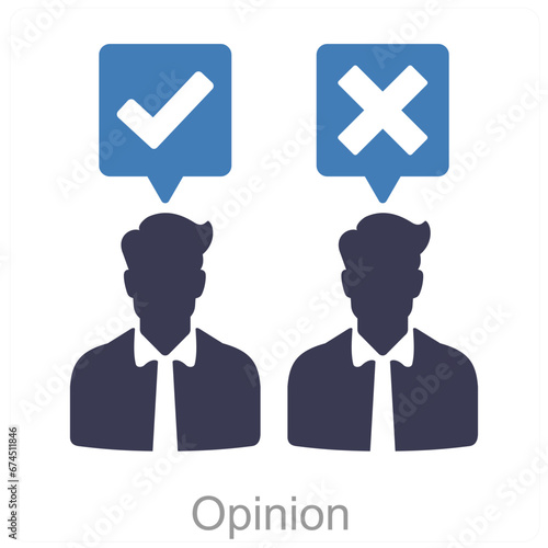 Opinion and conclusion icon concept