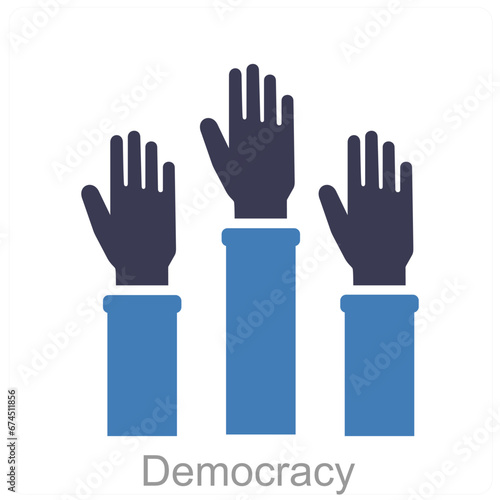 Democracy and power icon concept