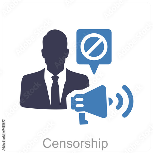 Censorship and censor icon concept