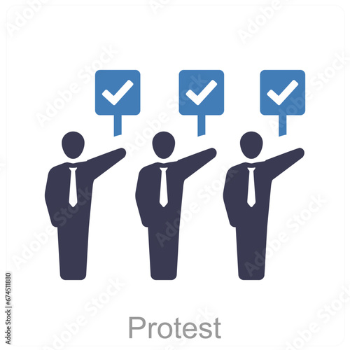 Protest and sign icon concept