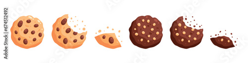 Cookies icon vector illustration isolated. Set cookie biscuit icon vector design