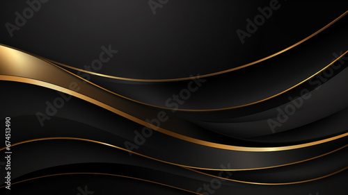 black and gold line elegant background