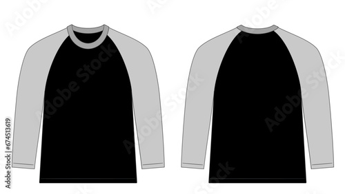 Vector apparel mockup long sleeve raglan t-shirt