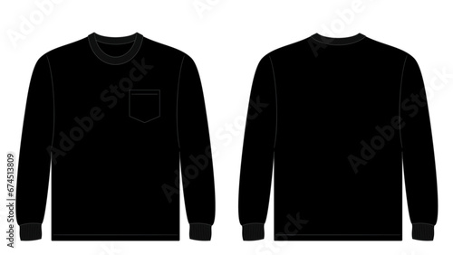 Vector apparel mockup long sleeve pocket tee