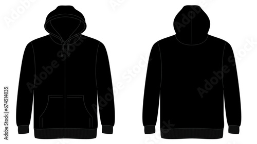 Vector apparel mockup zip up hoodie photo