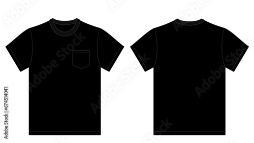 Vector apparel mockup pocket t-shirt