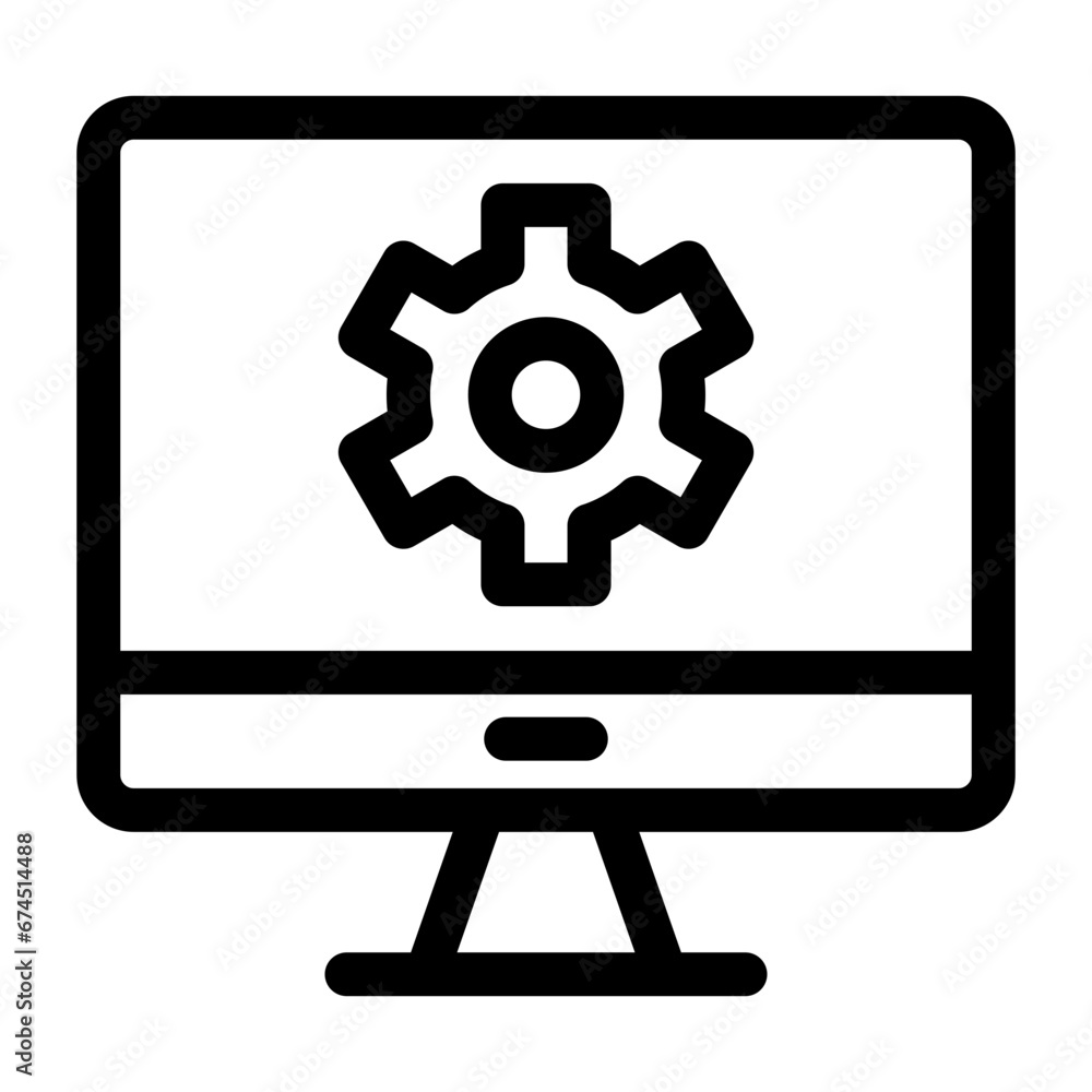 monitor icon and computer action monitor icon and computer action