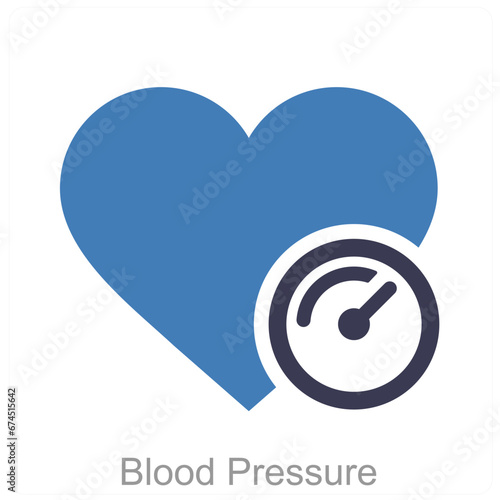 Blood Pressure and blood icon concept 