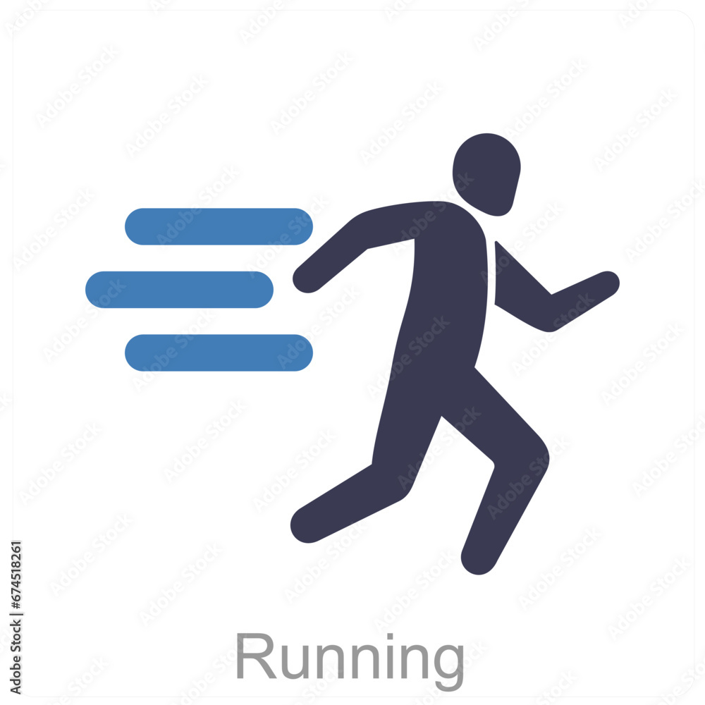 Running and exercise icon concept Running and exercise icon concept