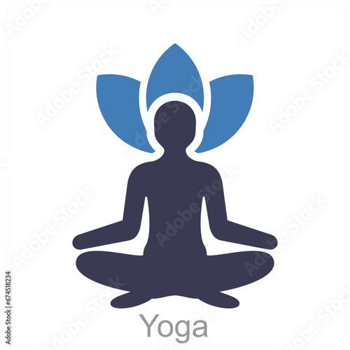 Yoga and female icon concept