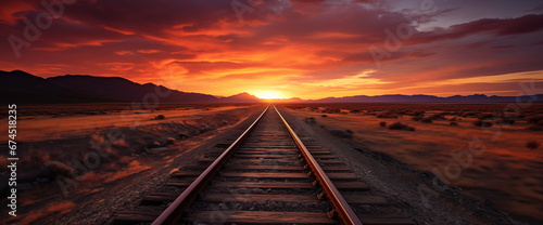 tracks or trail to destination. photo