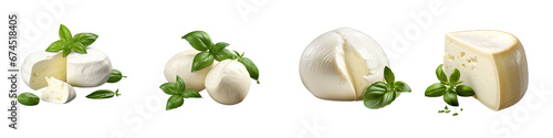 Mozzarella cheese Hyperrealistic Highly Detailed Isolated On Transparent Background Png File