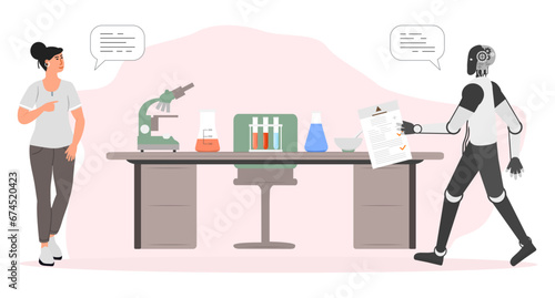 Girl Medical Test Robot Medicine Automated Robotic