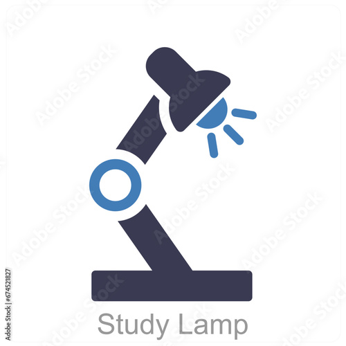 Study Lamp and lamp icon concept 