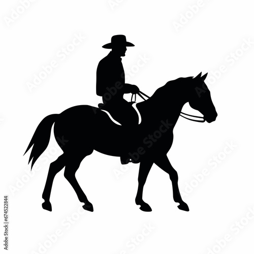 Fotografi Horsemen black icon on white background. Horsemen silhouette