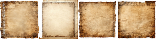 Old mediaeval paper sheet Hyperrealistic Highly Detailed Isolated On Transparent Background Png File