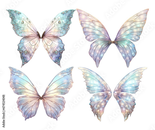 Sparkly fairy wings. Ai generated image