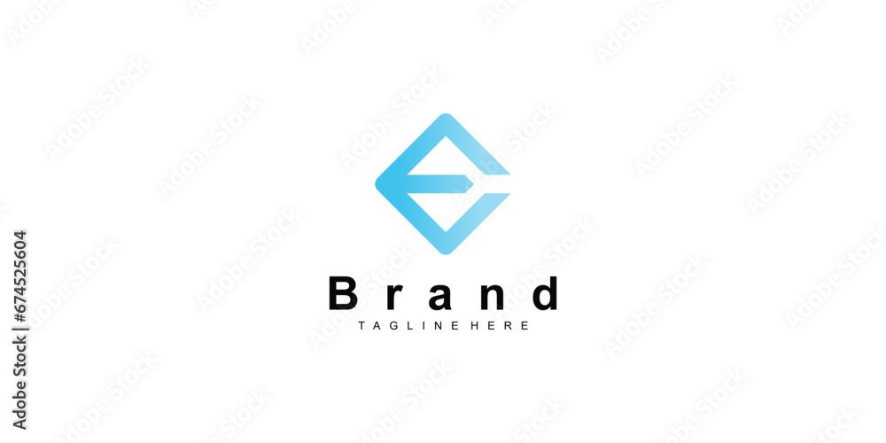 Naklejka premium Simple letter E logo template design with modern concept| premium vector