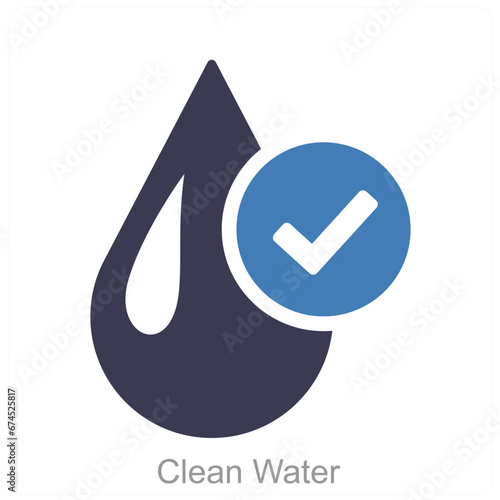 Clean Water and water icon concept