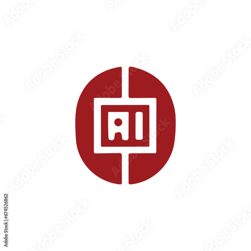 Artificial intelligence icon on white background