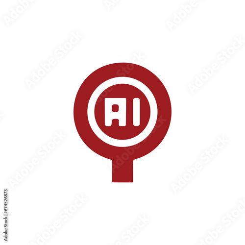 Artificial intelligence icon on white background