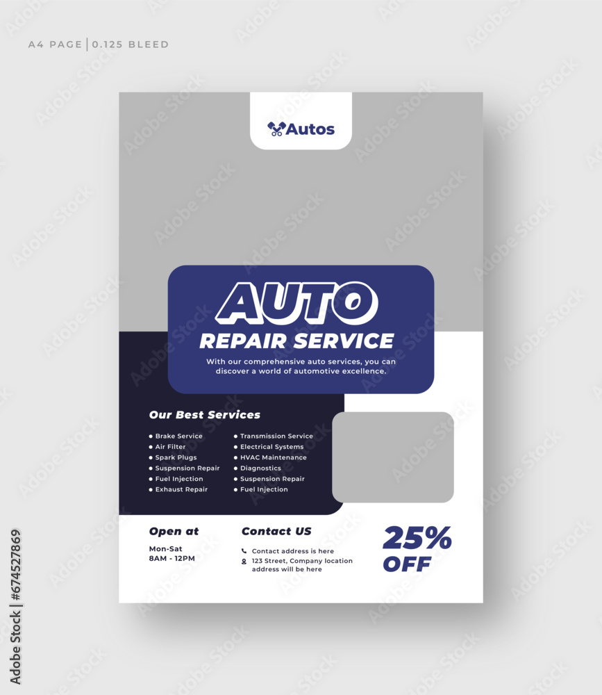 auto repair shop service flyer template, car rental service or car wash leaflet, poster print template auto repair shop service flyer template, car rental service or car wash leaflet, poster print template