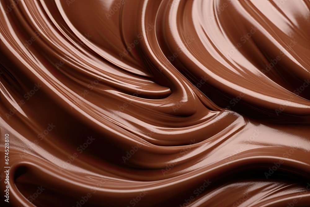 Delicious chocolate swirl. Gourmet dark sauce texture closeup. Creamy wave. Liquid dessert background Delicious chocolate swirl. Gourmet dark sauce texture closeup. Creamy wave. Liquid dessert background