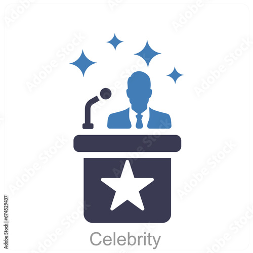 Celebrity and speech icon concept 