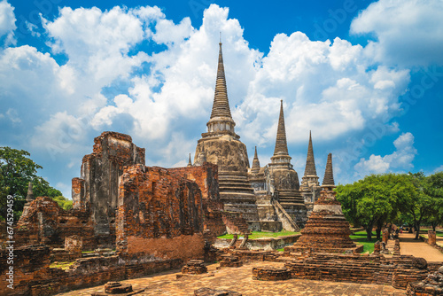 The three Chedis of Wat Phra Si Sanphet located at ayutthaya, thailand photo