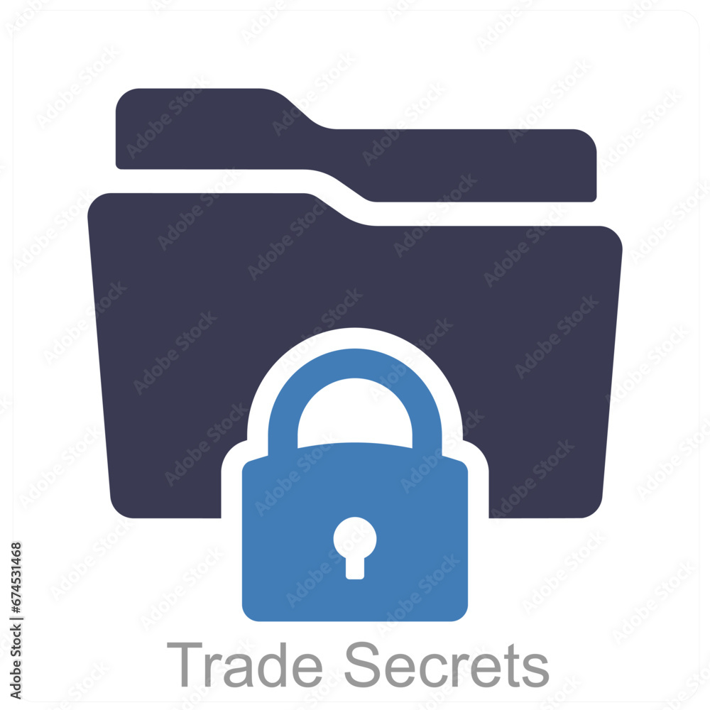 Trade Secrets and folder safety icon concept Trade Secrets and folder safety icon concept