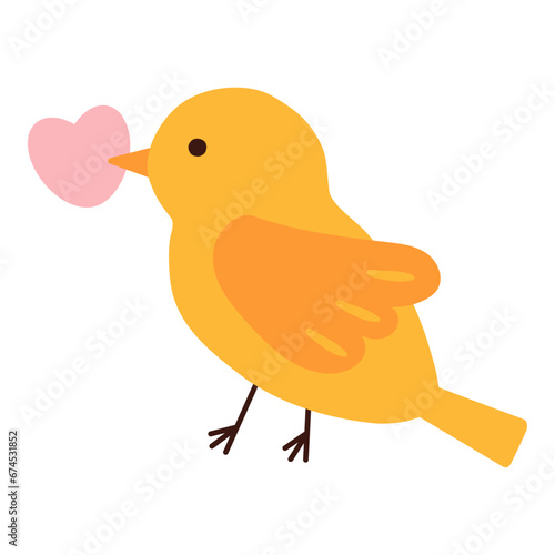 ハートをプレゼントする鳥