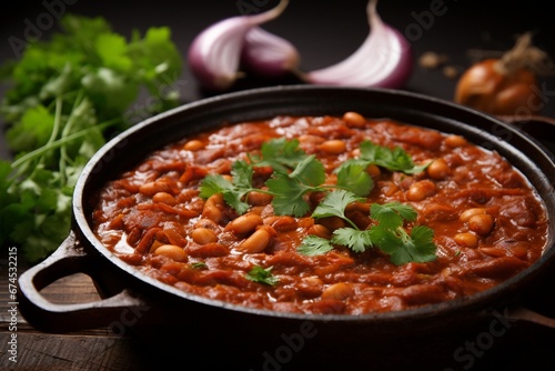 Flavorful Fiesta: Mexican Baked Beans Infused with Onion and Cilantro
