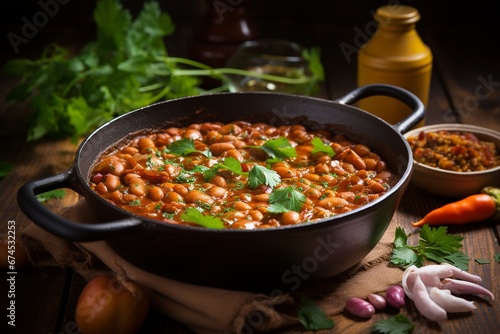 Flavorful Fiesta: Mexican Baked Beans Infused with Onion and Cilantro