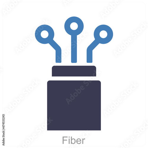 Fiber and wire icon concept 