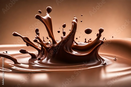 Close up of a chocolate milk splash photo