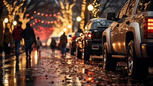 A Festive Christmas Lights Car Parade Car Parade, Background Images , Hd Wallpapers, Background Image