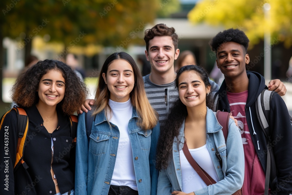 Academic Diversity: Students Eagerly Assemble on College Campus, Embarking on a New School Year Academic Diversity: Students Eagerly Assemble on College Campus, Embarking on a New School Year