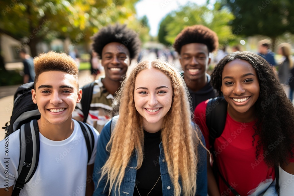 Academic Diversity: Students Eagerly Assemble on College Campus, Embarking on a New School Year Academic Diversity: Students Eagerly Assemble on College Campus, Embarking on a New School Year