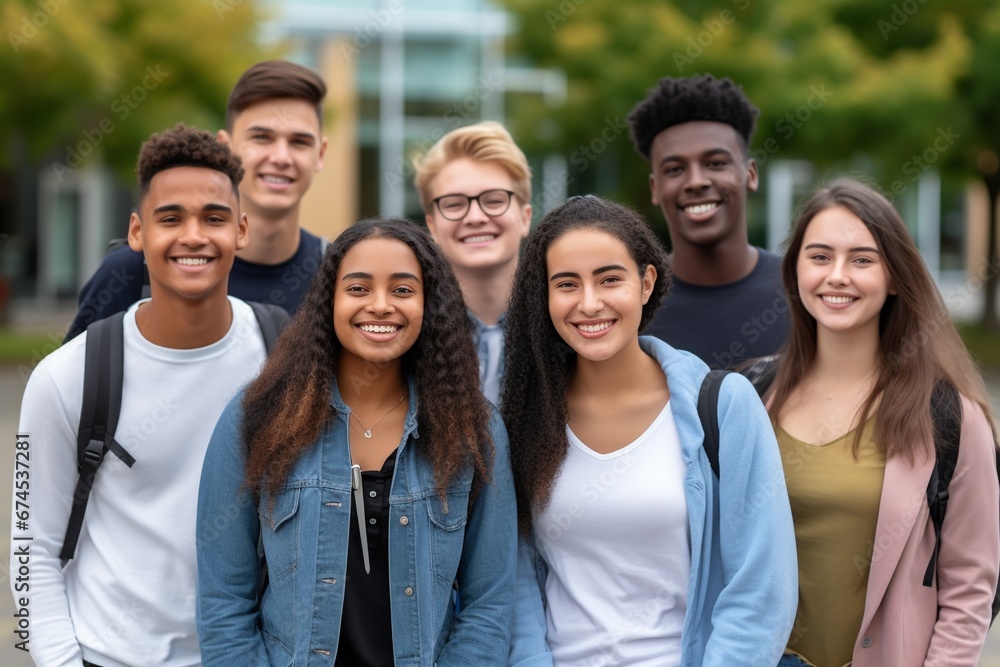 Academic Diversity: Students Eagerly Assemble on College Campus, Embarking on a New School Year Academic Diversity: Students Eagerly Assemble on College Campus, Embarking on a New School Year