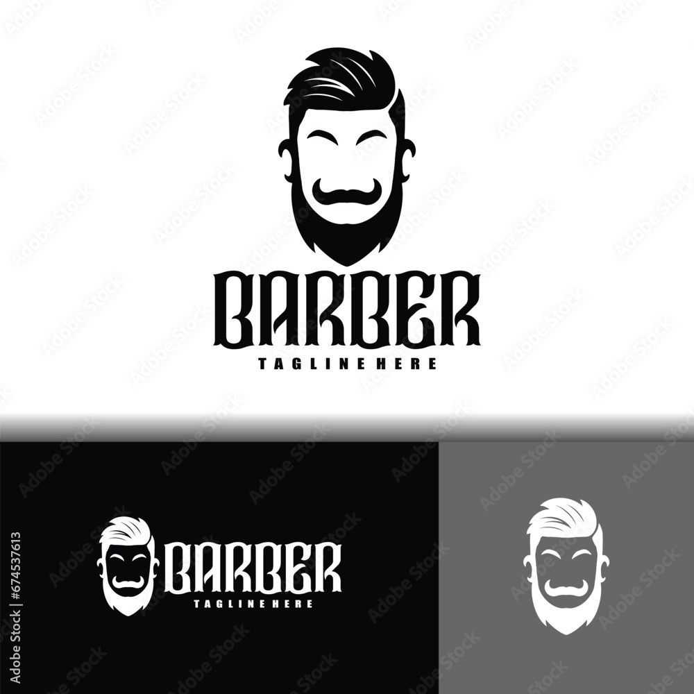 barber and stylish logo