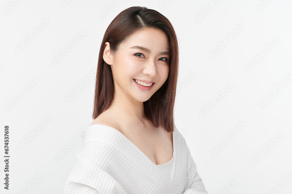 Beautiful young asian woman with clean fresh skin on white background, Face care, Facial treatment, Cosmetology, beauty and spa, Asian women portrait. Beautiful young asian woman with clean fresh skin on white background, Face care, Facial treatment, Cosmetology, beauty and spa, Asian women portrait.