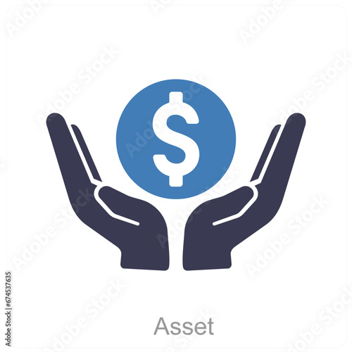 Asset and money icon concept 