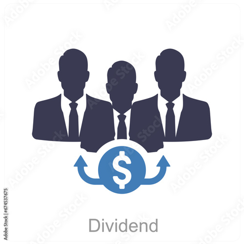 Dividend and rate icon concept 