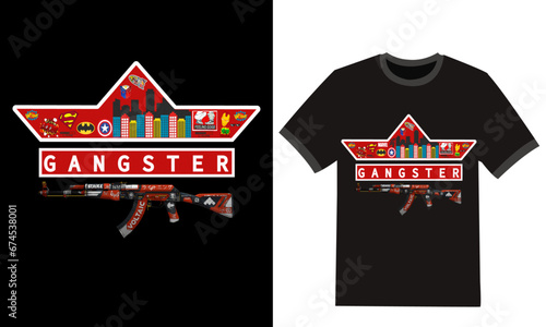 Gangster Vectors , T-shirt and Hoodi Design photo
