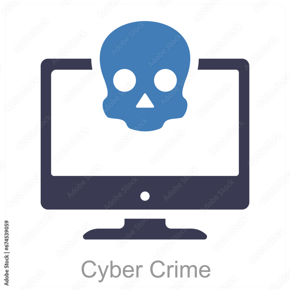 Cyber Crime and cyber icon concept Cyber Crime and cyber icon concept